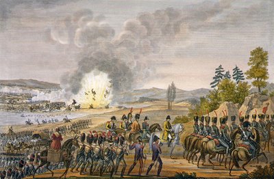 Der französische Rückzug nach der Schlacht von Leipzig, 19. Oktober 1813, graviert von Francois Pigeot von Louis Francois Couche